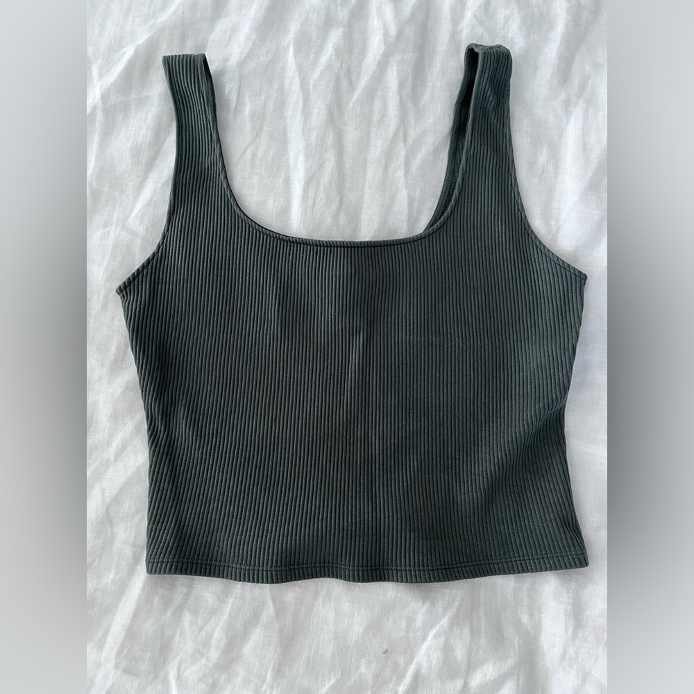 Sage green cropped tank top